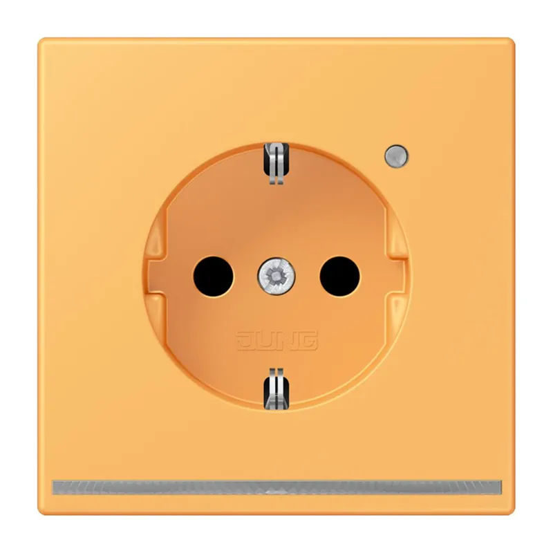 Jung SCHUKO Steckdose, 16 A 250 V ~, mit LED-Orientierungslicht, SAFETY+, Serie LS, ocre jaune clair LC1520-OLNW254