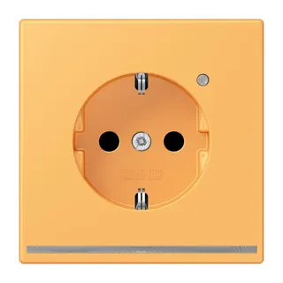 Jung SCHUKO Steckdose, 16 A 250 V ~, mit LED-Orientierungslicht, SAFETY+, Serie LS, ocre jaune clair LC1520-OLNW254