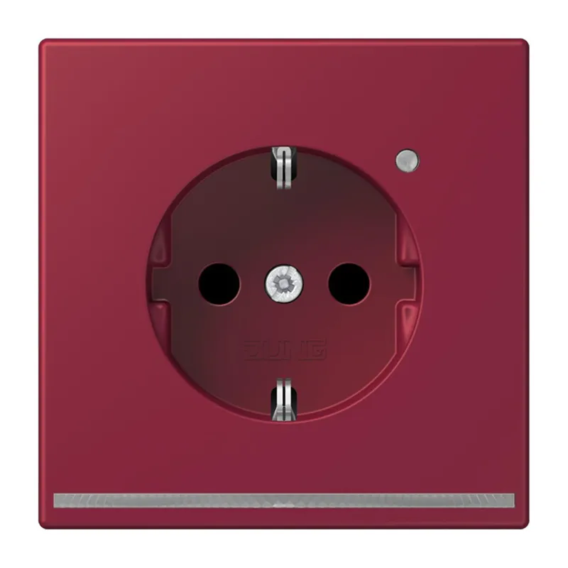Jung SCHUKO Steckdose, 16 A 250 V ~, mit LED-Orientierungslicht, SAFETY+, Serie LS, le rubis LC1520-OLNW255