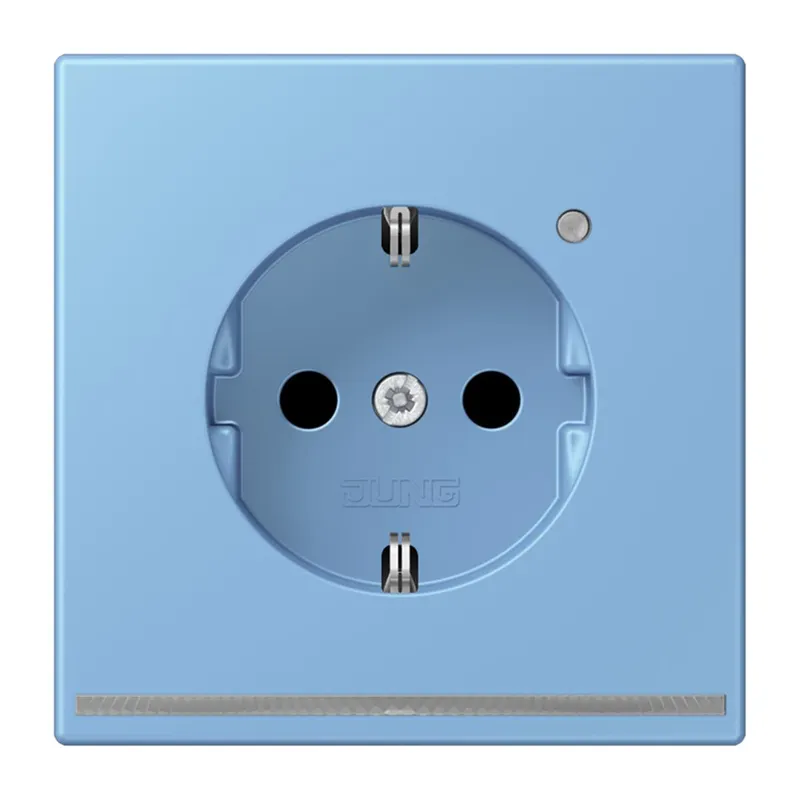 Jung SCHUKO Steckdose, 16 A 250 V ~, mit LED-Orientierungslicht, SAFETY+, Serie LS, bleu céruléen 59 LC1520-OLNW256
