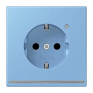 Jung SCHUKO Steckdose, 16 A 250 V ~, mit LED-Orientierungslicht, SAFETY+, Serie LS, bleu céruléen 59 LC1520-OLNW256