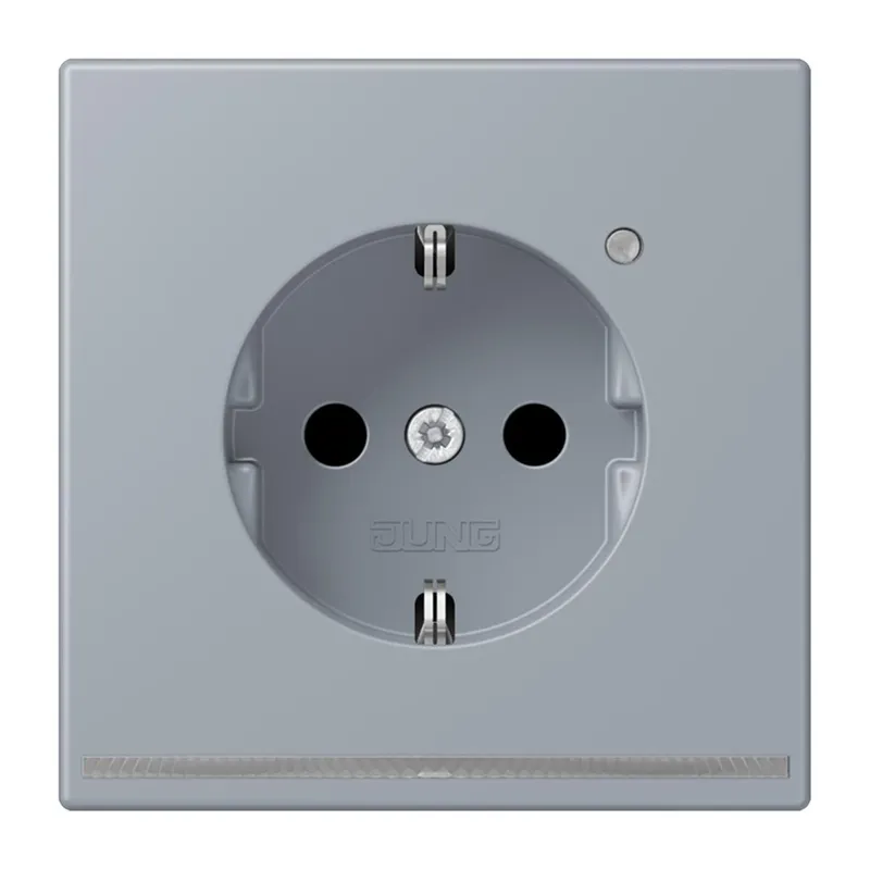 Jung SCHUKO Steckdose, 16 A 250 V ~, mit LED-Orientierungslicht, SAFETY+, Serie LS, gris clair 59 LC1520-OLNW257