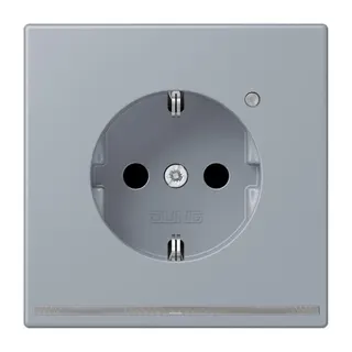 Jung SCHUKO Steckdose, 16 A 250 V ~, mit LED-Orientierungslicht, SAFETY+, Serie LS, gris clair 59 LC1520-OLNW257