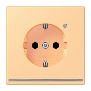 Jung SCHUKO Steckdose, 16 A 250 V ~, mit LED-Orientierungslicht, SAFETY+, Serie LS, terre sienne claire 59 LC1520-OLNW258