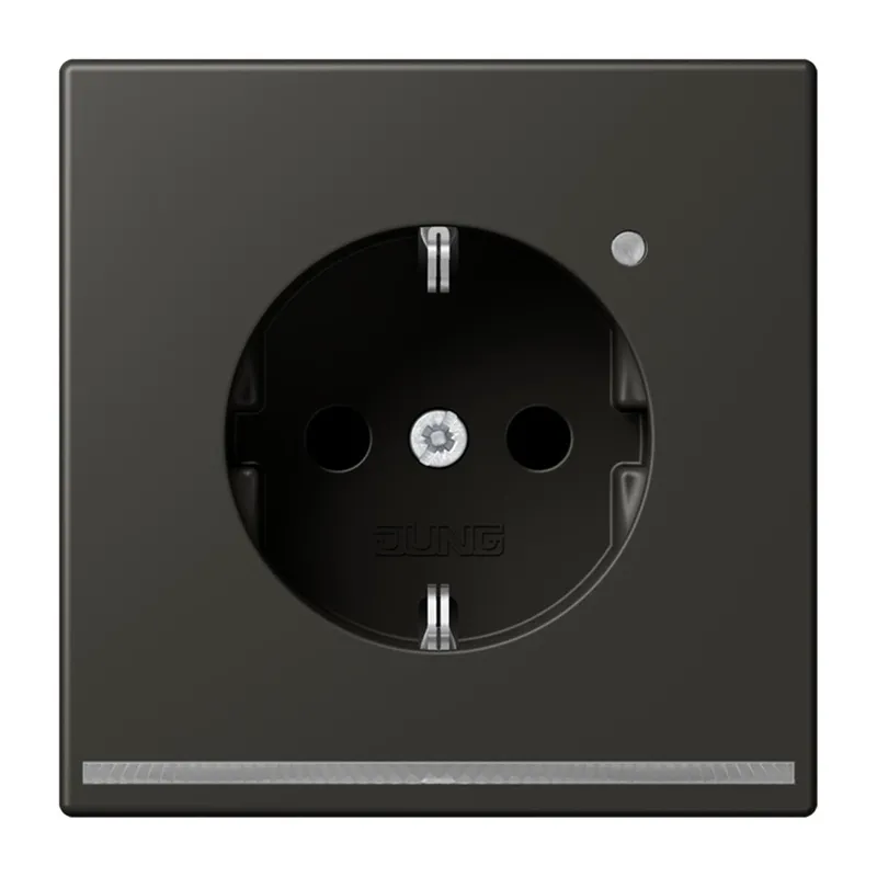 Jung SCHUKO Steckdose, 16 A 250 V ~, mit LED-Orientierungslicht, SAFETY+, Serie LS, ombre naturelle 59 LC1520-OLNW259