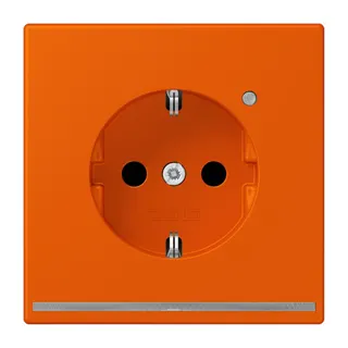 Jung SCHUKO Steckdose, 16 A 250 V ~, mit LED-Orientierungslicht, SAFETY+, Serie LS, orange vif LC1520-OLNW260