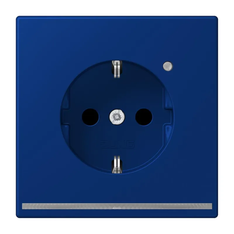 Jung SCHUKO Steckdose, 16 A 250 V ~, mit LED-Orientierungslicht, SAFETY+, Serie LS, bleu outremer foncé LC1520-OLNW261