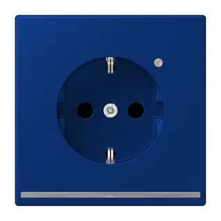 Jung SCHUKO Steckdose, 16 A 250 V ~, mit LED-Orientierungslicht, SAFETY+, Serie LS, bleu outremer foncé LC1520-OLNW261