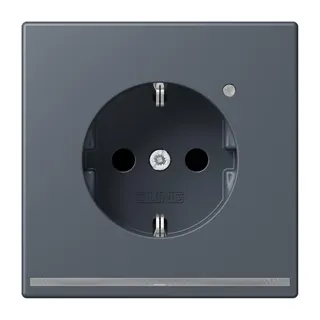 Jung SCHUKO Steckdose, 16 A 250 V ~, mit LED-Orientierungslicht, SAFETY+, Serie LS, gris fonce 59 LC1520-OLNW262