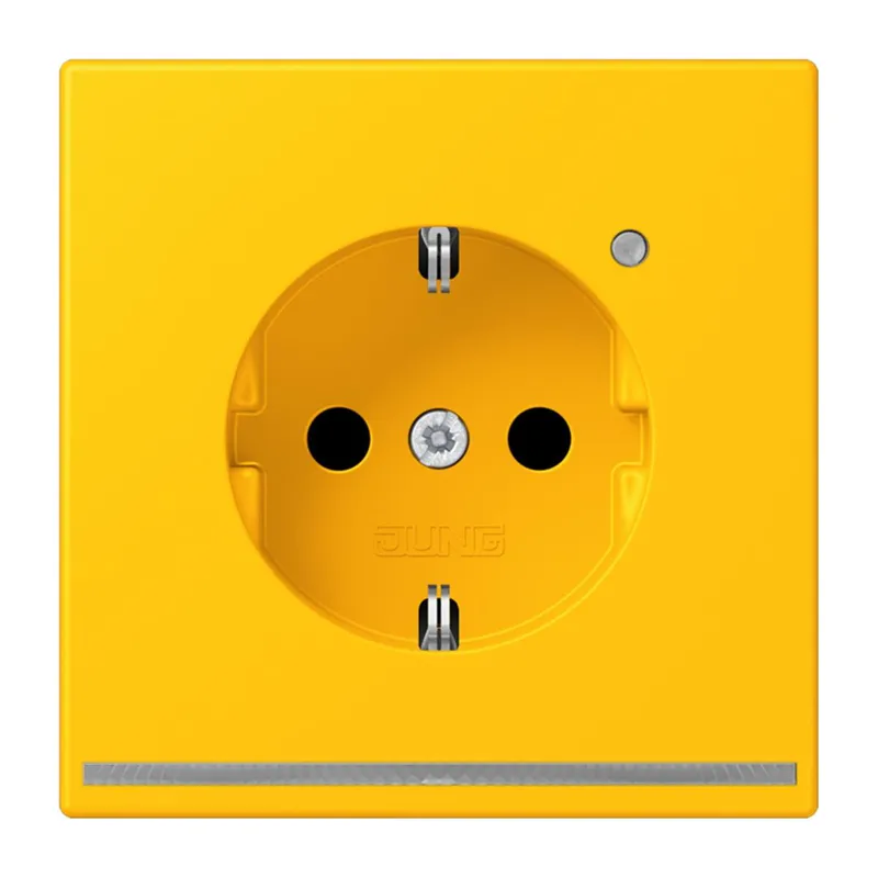 Jung SCHUKO Steckdose, 16 A 250 V ~, mit LED-Orientierungslicht, SAFETY+, Serie LS, le jaune vif LC1520-OLNW263