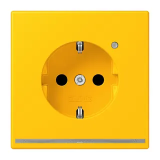 Jung SCHUKO Steckdose, 16 A 250 V ~, mit LED-Orientierungslicht, SAFETY+, Serie LS, le jaune vif LC1520-OLNW263