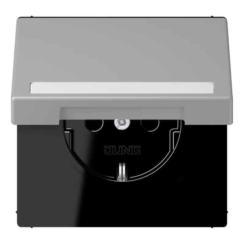 Jung SCHUKO Steckdose, 16 A 250 V ~, mit Schriftfeld, Serie LS, gris mo LC1520BFNAKL204