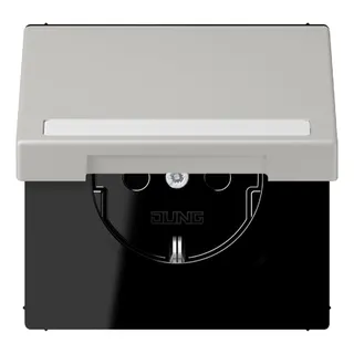 Jung SCHUKO Steckdose, 16 A 250 V ~, mit Schriftfeld, Serie LS, gris cl LC1520BFNAKL205