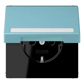 Jung SCHUKO Steckdose, 16 A 250 V ~, mit Schriftfeld, Serie LS, cérulée LC1520BFNAKL213