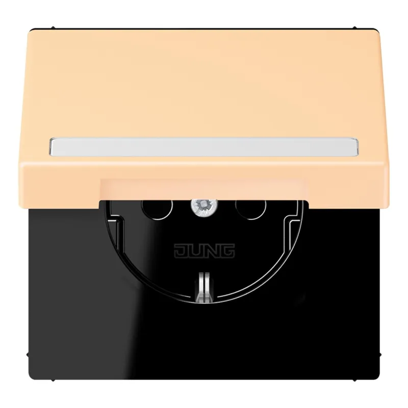 Jung SCHUKO Steckdose, 16 A 250 V ~, mit Schriftfeld, Serie LS, ocre LC1520BFNAKL223