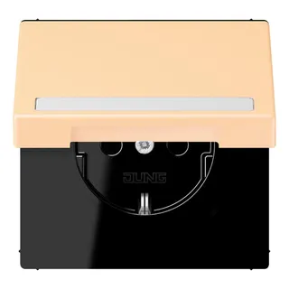 Jung SCHUKO Steckdose, 16 A 250 V ~, mit Schriftfeld, Serie LS, ocre LC1520BFNAKL223