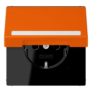 Jung SCHUKO Steckdose, 16 A 250 V ~, mit Schriftfeld, Serie LS, orange LC1520BFNAKL224