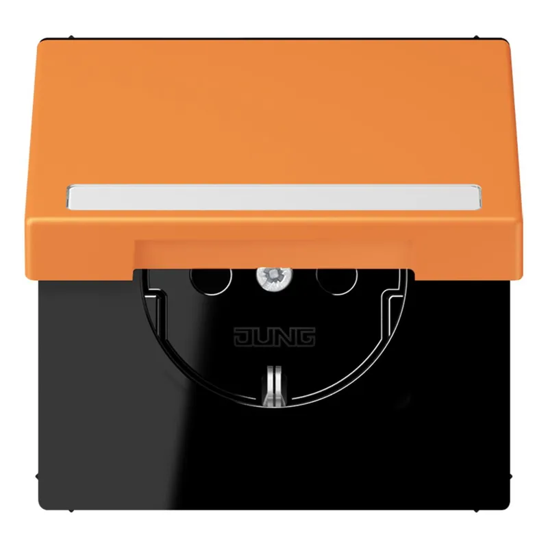 Jung SCHUKO Steckdose, 16 A 250 V ~, mit Schriftfeld, Serie LS, orange LC1520BFNAKL225