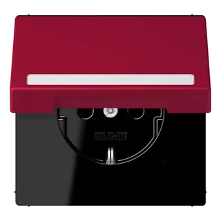 Jung SCHUKO Steckdose, 16 A 250 V ~, mit Schriftfeld, Serie LS, rouge c LC1520BFNAKL229