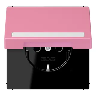 Jung SCHUKO Steckdose, 16 A 250 V ~, mit Schriftfeld, Serie LS, rose vi LC1520BFNAKL246