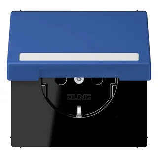 Jung SCHUKO Steckdose, 16 A 250 V ~, mit Schriftfeld, Serie LS, bleu ou LC1520BFNAKL253
