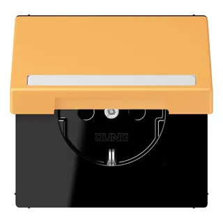 Jung SCHUKO Steckdose, 16 A 250 V ~, mit Schriftfeld, Serie LS, ocre ja LC1520BFNAKL254