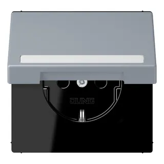Jung SCHUKO Steckdose, 16 A 250 V ~, mit Schriftfeld, Serie LS, gris cl LC1520BFNAKL257