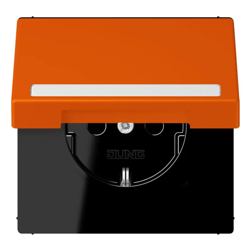 Jung SCHUKO Steckdose, 16 A 250 V ~, mit Schriftfeld, Serie LS, orange LC1520BFNAKL260