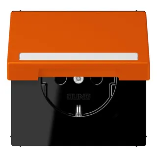 Jung SCHUKO Steckdose, 16 A 250 V ~, mit Schriftfeld, Serie LS, orange LC1520BFNAKL260