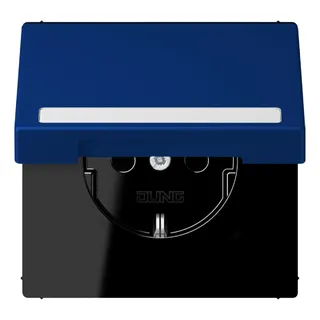 Jung SCHUKO Steckdose, 16 A 250 V ~, mit Schriftfeld, Serie LS, bleu ou LC1520BFNAKL261