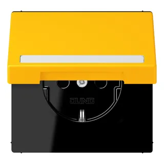 Jung SCHUKO Steckdose, 16 A 250 V ~, mit Schriftfeld, Serie LS, le jaun LC1520BFNAKL263