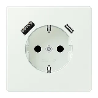 Jung SCHUKO Steckdose 16 A 250 V ~, mit USB-Ladegerät 1 x Typ A + 1 x Typ C, SAFETY+, Serie LS, outremer gris LC1520-15CA210