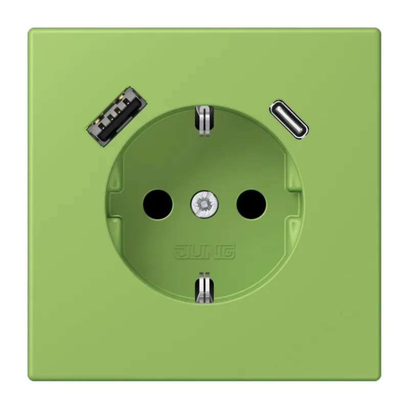 Jung SCHUKO Steckdose 16 A 250 V ~, mit USB-Ladegerät 1 x Typ A + 1 x Typ C, SAFETY+, Serie LS, vert 31 LC1520-15CA220