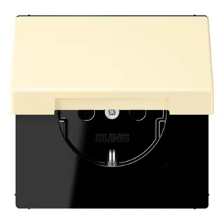 Jung SCHUKO Steckdose, 16 A 250 V ~, Klappdeckel, Serie LS, blanc LC1520BFKL201