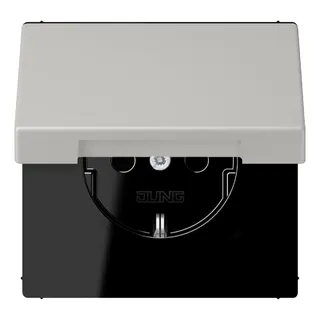 Jung SCHUKO Steckdose, 16 A 250 V ~, Klappdeckel, Serie LS, gris clair 31 LC1520BFKL205