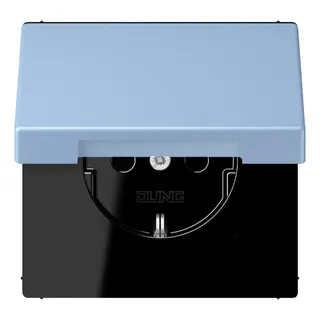 Jung SCHUKO Steckdose, 16 A 250 V ~, Klappdeckel, Serie LS, outremer moyen LC1520BFKL207