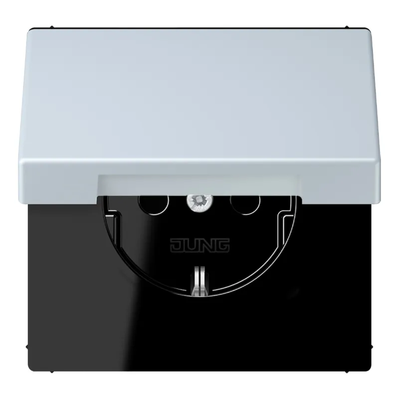 Jung SCHUKO Steckdose, 16 A 250 V ~, ohne Krallen, Klappdeckel, Serie LS, outremer pale LC1520NBFKL209