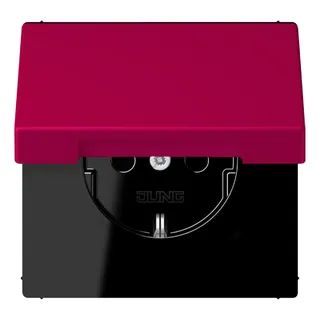 Jung SCHUKO Steckdose, 16 A 250 V ~, Klappdeckel, Serie LS, rouge rubia LC1520BFKL230