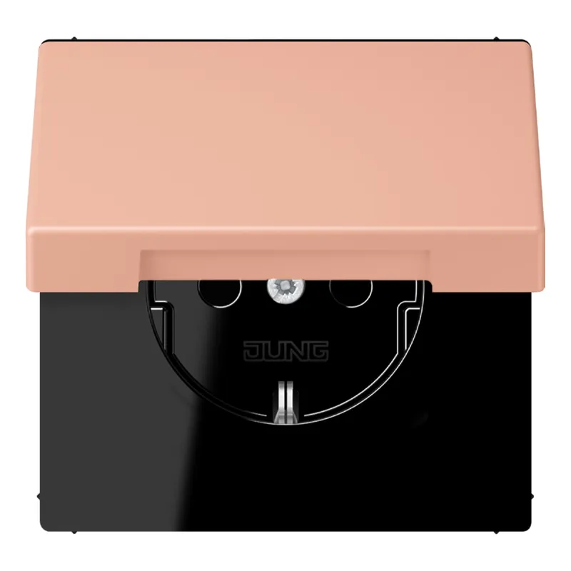Jung SCHUKO Steckdose, 16 A 250 V ~, Klappdeckel, Serie LS, rose clair LC1520BFKL231