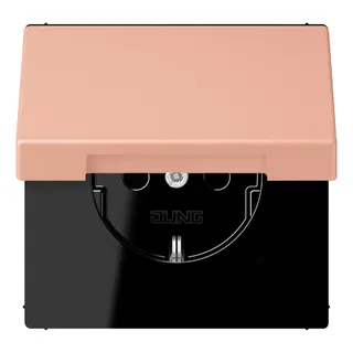 Jung SCHUKO Steckdose, 16 A 250 V ~, Klappdeckel, Serie LS, rose clair LC1520BFKL231