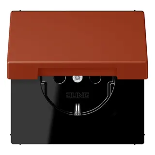 Jung SCHUKO Steckdose, 16 A 250 V ~, Klappdeckel, Serie LS, l'ocre rouge LC1520BFKL232