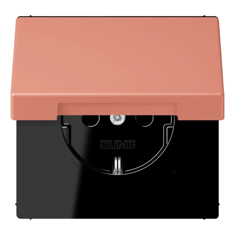 Jung SCHUKO Steckdose, 16 A 250 V ~, Klappdeckel, Serie LS, l'ocre rouge moyen LC1520BFKL233