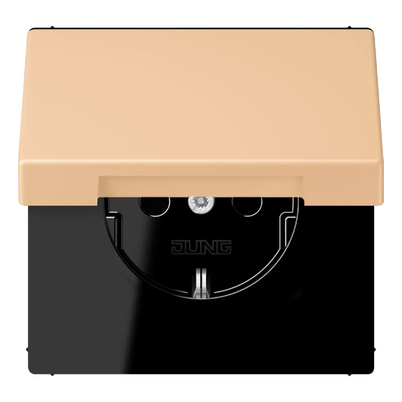 Jung SCHUKO Steckdose, 16 A 250 V ~, Klappdeckel, Serie LS, terre sienne claire 31 LC1520BFKL237