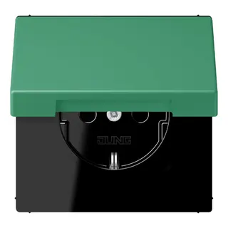 Jung SCHUKO Steckdose, 16 A 250 V ~, Klappdeckel, Serie LS, vert 59 LC1520BFKL250