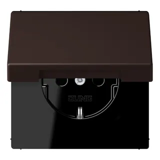 Jung SCHUKO Steckdose, 16 A 250 V ~, Klappdeckel, Serie LS, terre d?ombre br?lée 59 LC1520BFKL252