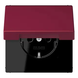 Jung SCHUKO Steckdose, 16 A 250 V ~, Klappdeckel, Serie LS, le rubis LC1520BFKL255