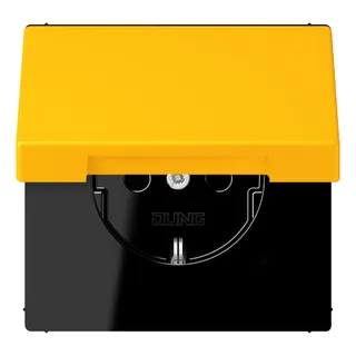 Jung SCHUKO Steckdose, 16 A 250 V ~, Klappdeckel, Serie LS, le jaune vif LC1520BFKL263