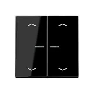 Jung HOME Taster 2fach, mit Pfeilsymbolen, Duroplast, Serie A, schwarz BTA17102PSW