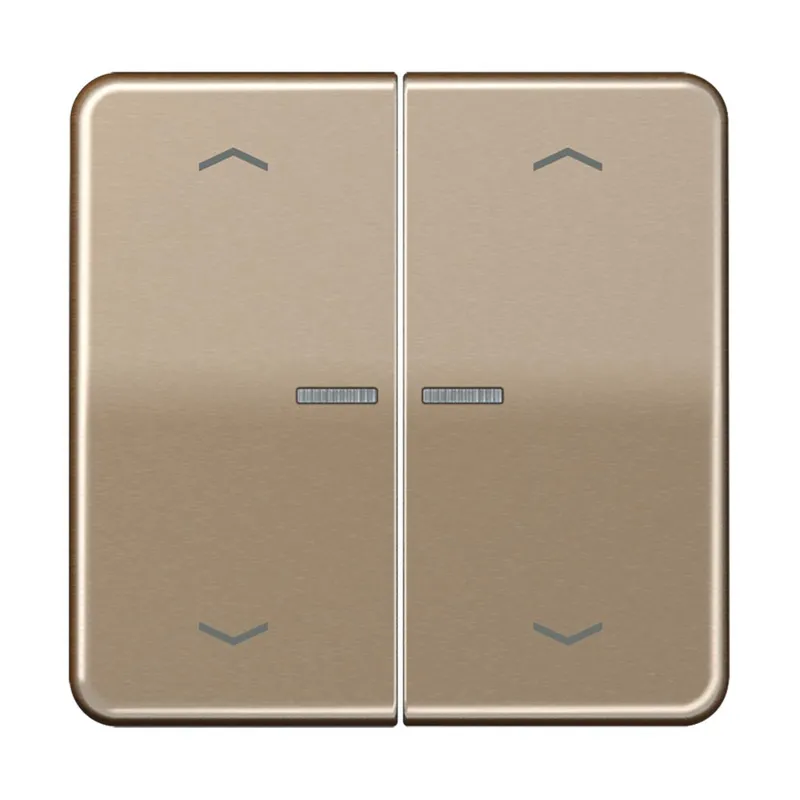 Jung HOME Taster 2fach, mit Pfeilsymbolen, Aluminium eloxiert, Serie CD, gold-bronze BTCD17102PGB