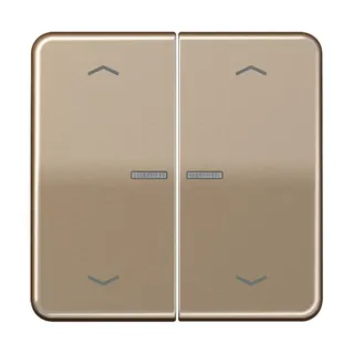 Jung HOME Taster 2fach, mit Pfeilsymbolen, Aluminium eloxiert, Serie CD, gold-bronze BTCD17102PGB